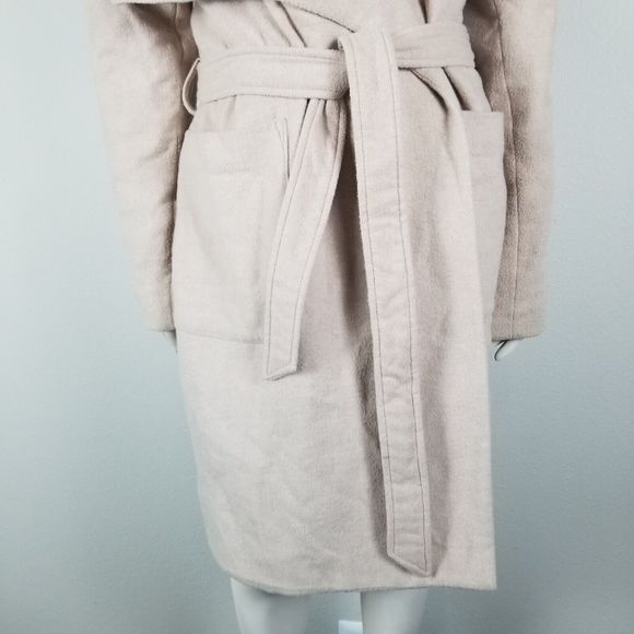 Madewell Delancey Blush Wool Blend Belted Coat Size Medium F4887 - Picture 4 of 14